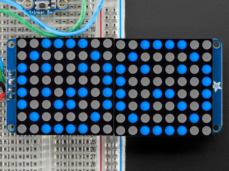 16x8 1.2\" LED Matrix + Backpack - Ultra Bright Round Blue LEDs