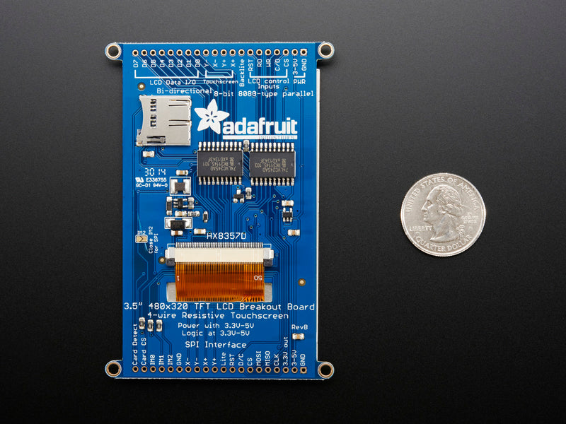 3.5\" TFT 320x480 + Touchscreen Breakout Board w/MicroSD Socket