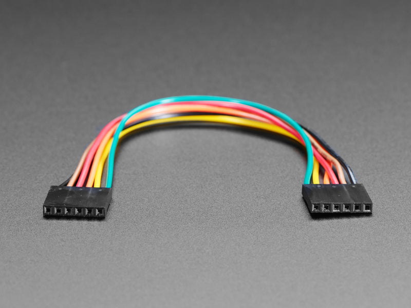 6-conductor 0.1\" socket-socket cable