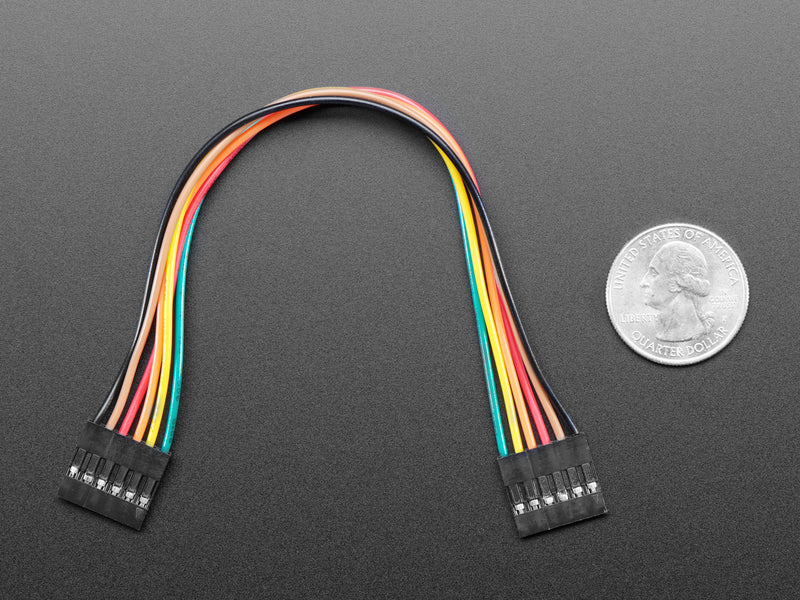 6-conductor 0.1\" socket-socket cable