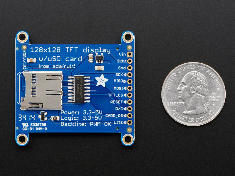 Adafruit 1.44\" Color TFT LCD Display with MicroSD Card breakout