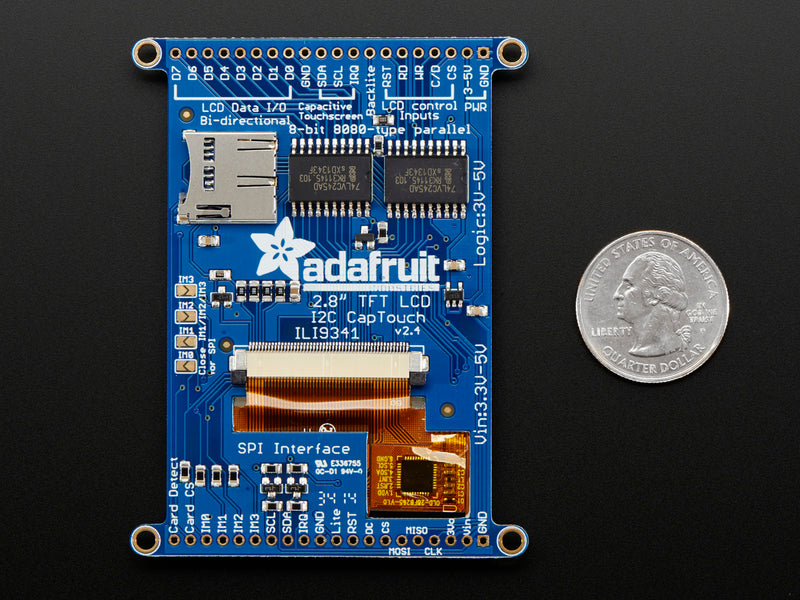 2.8\" TFT LCD with Cap Touch Breakout Board w/MicroSD Socket