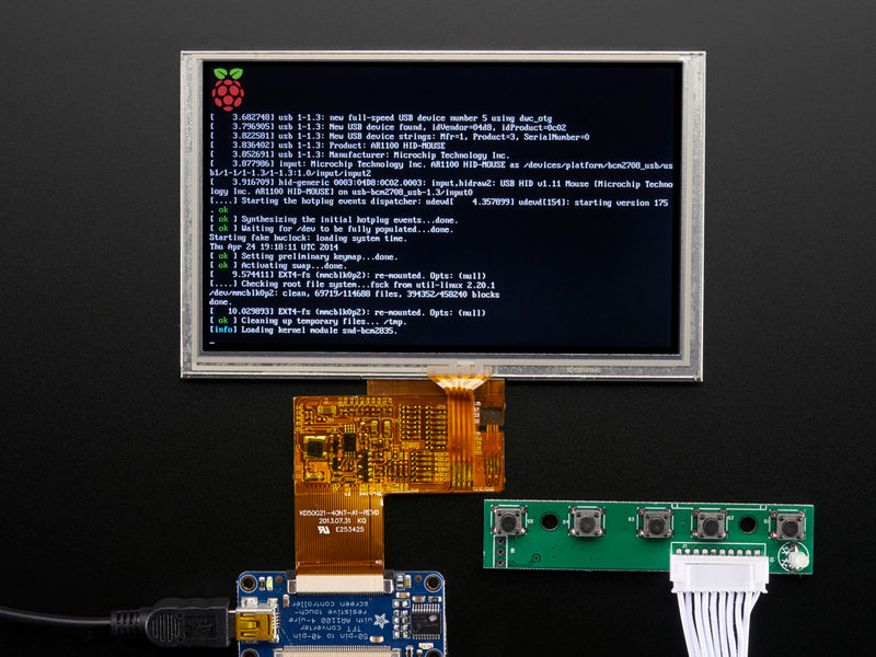 HDMI 4 Pi: 5\" Display w/Touch and Mini Driver - 800x480 HDMI