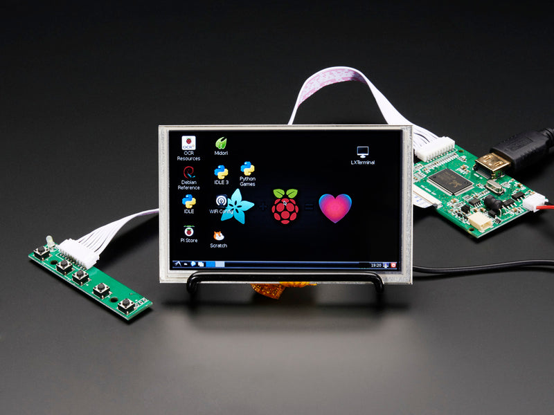 HDMI 4 Pi: 5\" Display w/Touch and Mini Driver - 800x480 HDMI