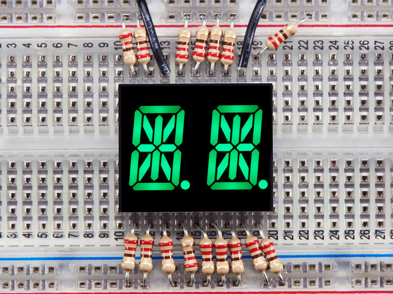 Dual Alphanumeric Display - Green 0.54\" Digit Height - Pack of 2