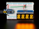 Quad Alphanumeric Display - Yellow 0.54\" Digits w/ I2C Backpack