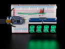 Quad Alphanumeric Display - Pure Green 0.54\" Digits w/ Backpack
