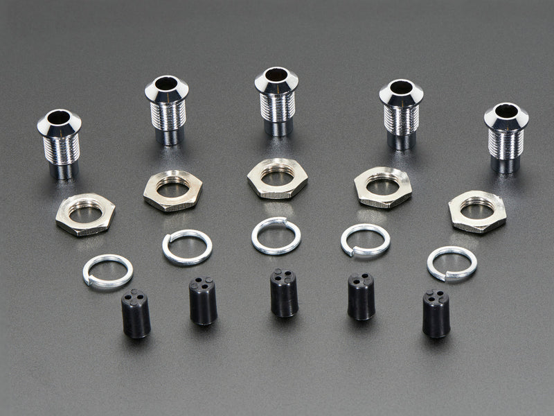 5mm Chromed Metal Wide Convex Bevel LED Holder - Pack of 5