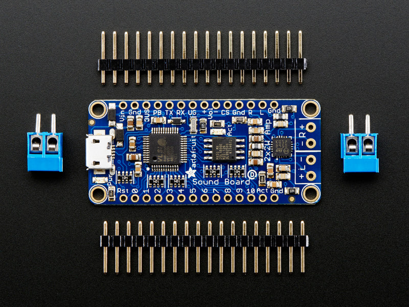 Adafruit Audio FX Sound Board + 2x2W Amp - WAV/OGG Trigger - 2MB