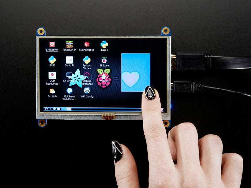 HDMI 5\" 800x480 Display Backpack - With Resistive Touchscreen