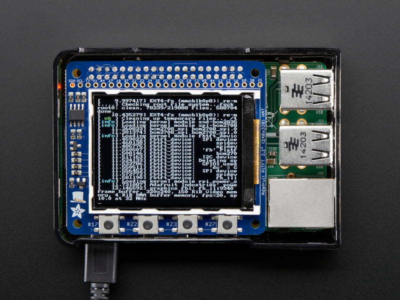 Adafruit PiTFT 2.2\" HAT Mini Kit - 320x240 2.2\" TFT - No Touch