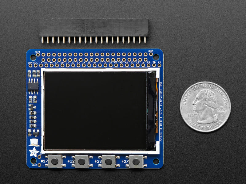 Adafruit PiTFT 2.2\" HAT Mini Kit - 320x240 2.2\" TFT - No Touch