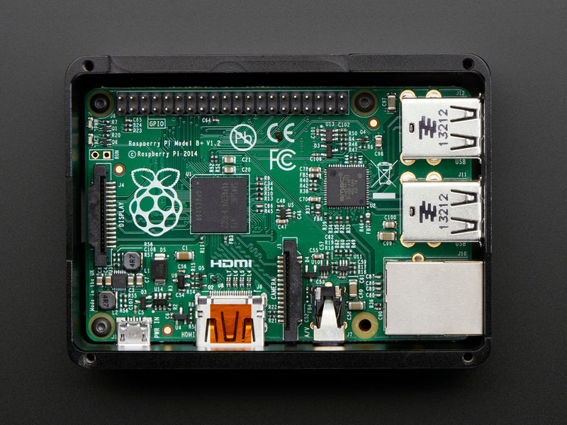 Anidees Black Case w/ Smokey Top for Raspberry Pi B+/Pi 2/Pi 3