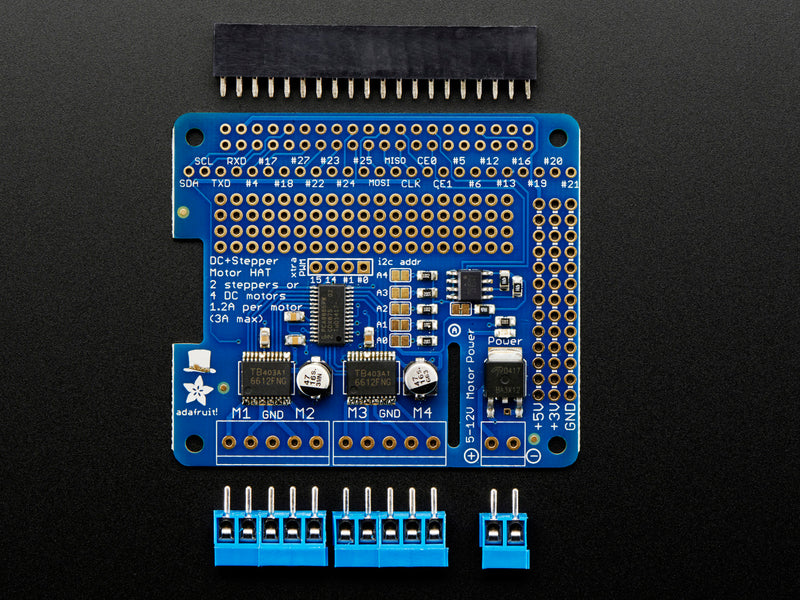 Adafruit DC & Stepper Motor HAT for Raspberry Pi - Mini Kit