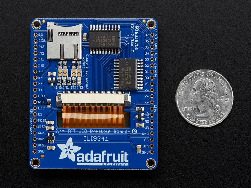 Adafruit 2.4\" TFT LCD with Touchscreen Breakout w/MicroSD Socket