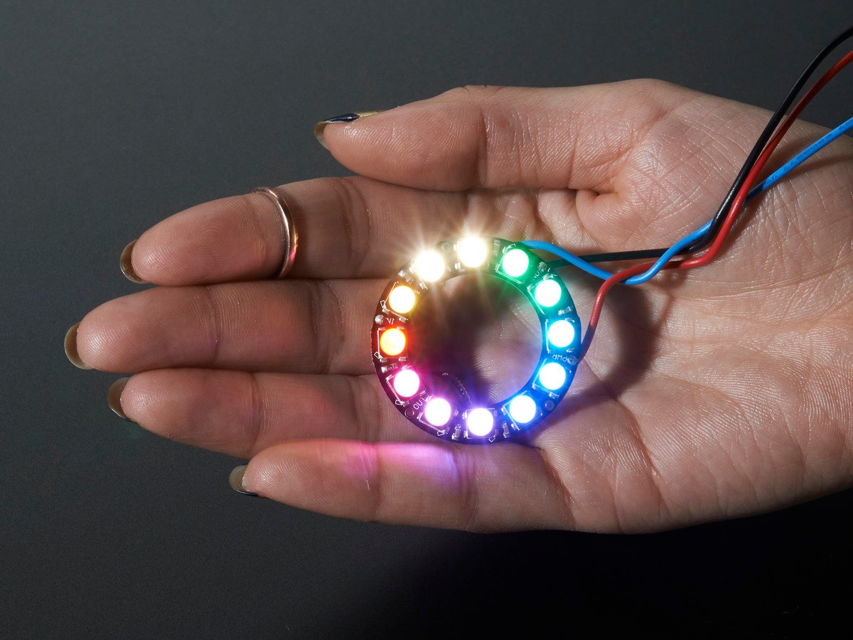 Buy NeoPixel Ring - 12 x 5050 RGBW LEDs w/ Integrated Drivers ADA2852 ...