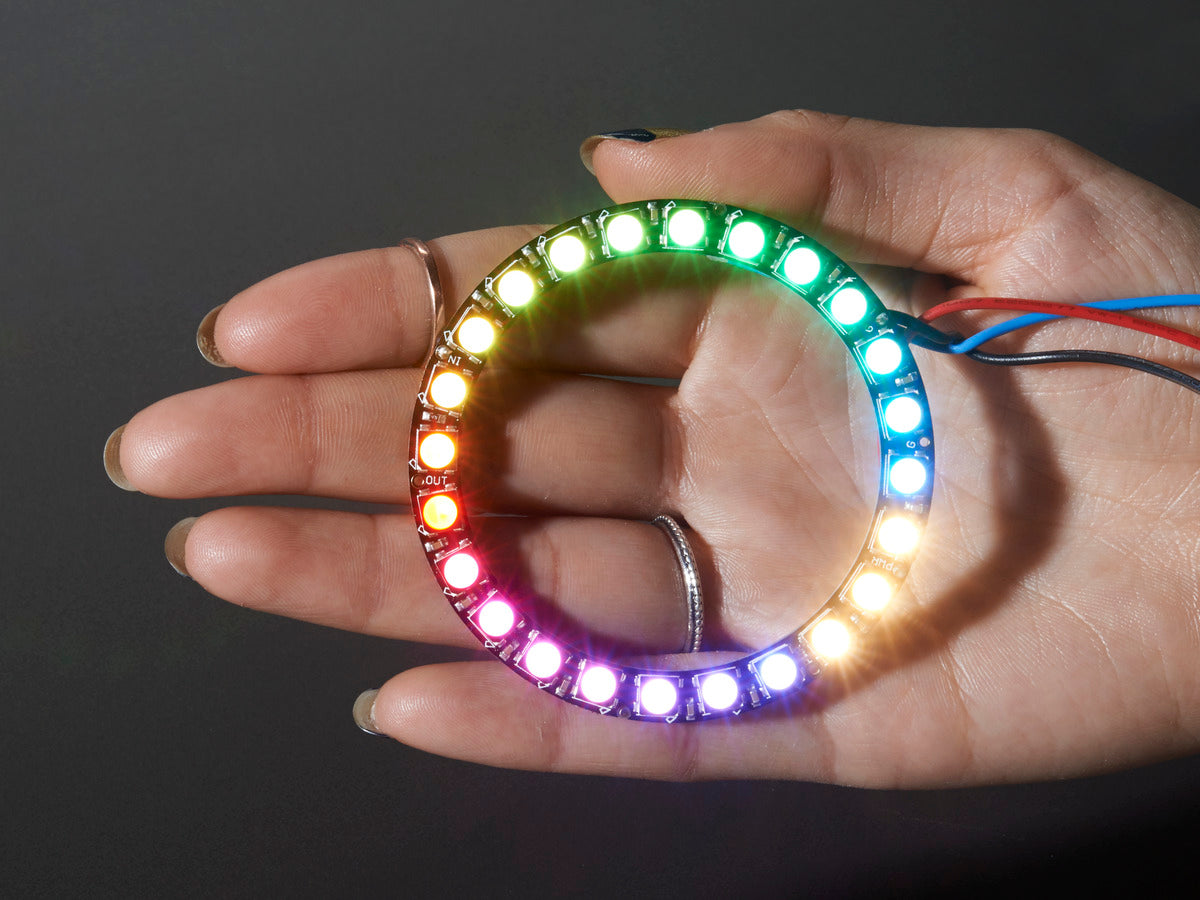 Buy NeoPixel Ring - 24 x 5050 RGBW LEDs w/ Integrated Drivers ADA2861 ...