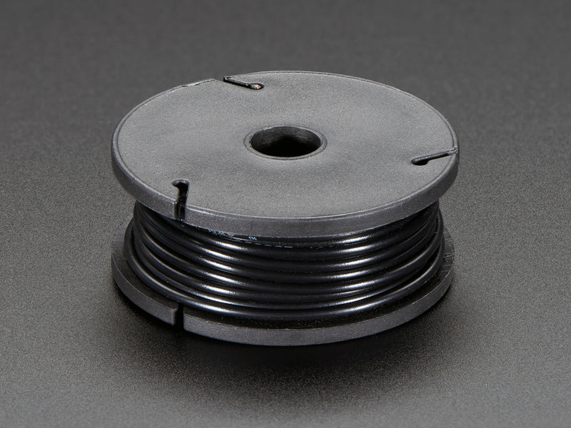 Solid-Core Wire Spool - 25ft - 22AWG - Black