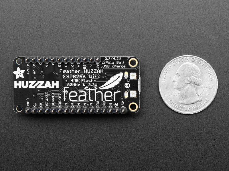 Assembled Adafruit Feather HUZZAH with ESP8266 With Headers