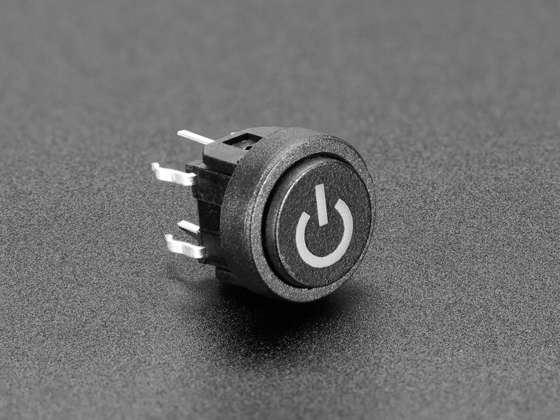 Mini Illuminated Momentary Pushbutton - Red Power Symbol