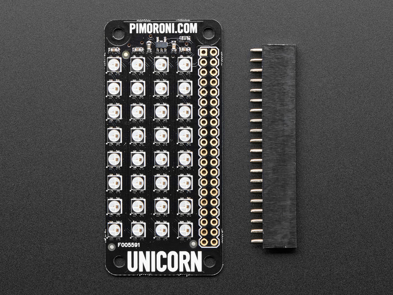 Pimoroni Unicorn pHAT - 4x8 RGB LED Shield for Raspberry Pi