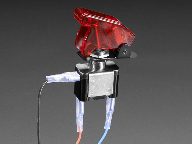 Illuminated Toggle Switch with Cover - Red