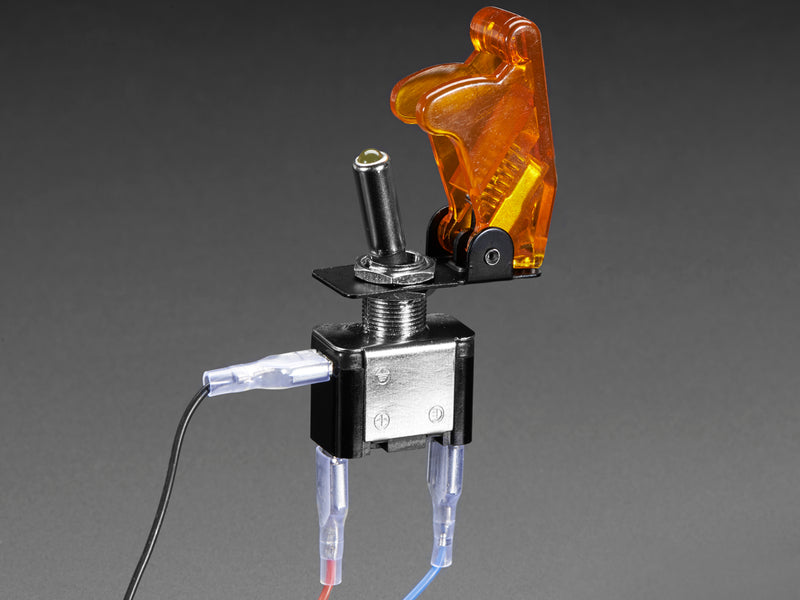 Illuminated Toggle Switch with Cover - Yellow