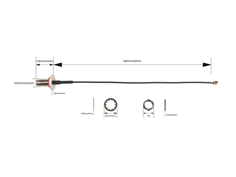 SMA to I-PEX Antenna Cable - 120mm