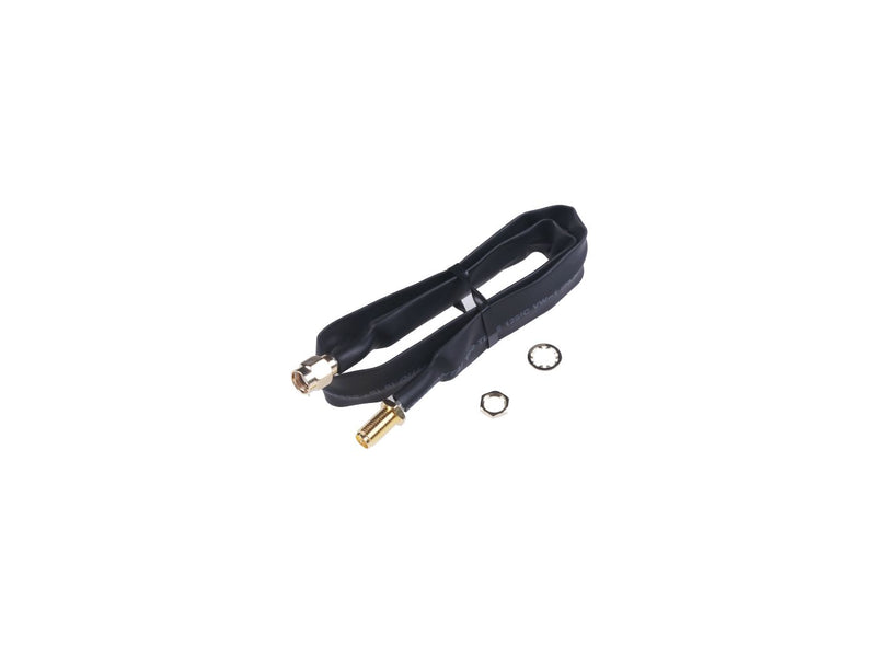 RF Cable; RPSMA-male to RPSMA-female - flat cable - RG174-Black-400mm