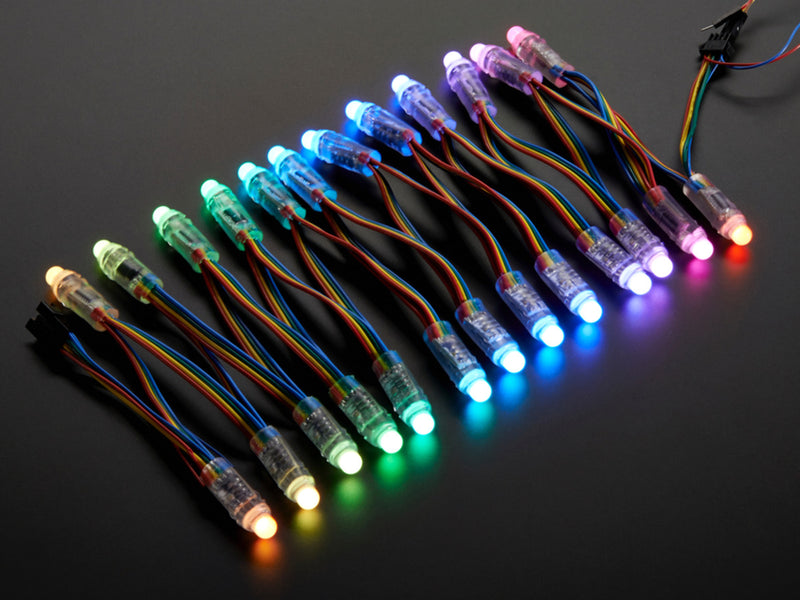 12mm  Diffused Thin Digital RGB LED Pixels (Strand of 25)