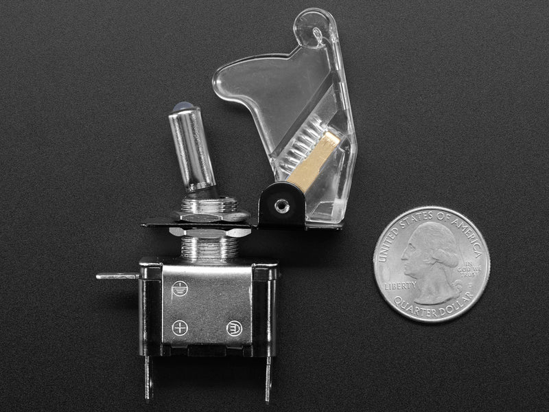 Illuminated Toggle Switch with Cover - White / Clear