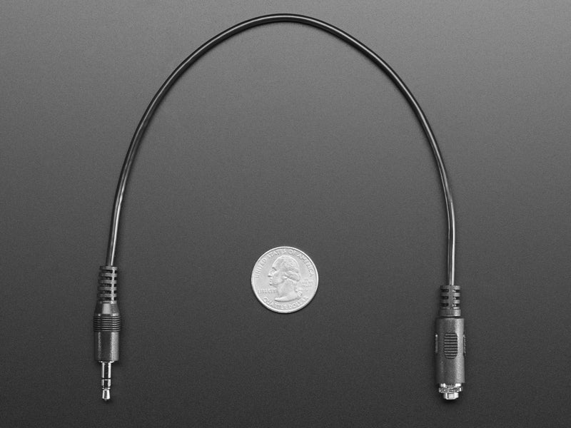 Panel Mount Stereo Audio Extension Cable - 1/8\" / 3.5mm