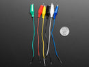 Small Alligator Clip to Male Jumper Wire Bundle - 6 Pieces