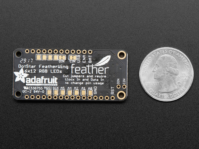 Adafruit DotStar FeatherWing - 6 x 12 RGB LEDs