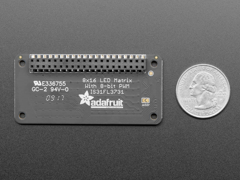 Adafruit CharliePlex LED Matrix Bonnet - 8x16 Blue LEDs