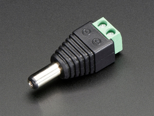 Male DC Power adapter - 2.1mm plug to screw terminal block