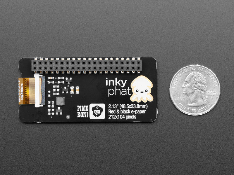 Pimoroni Inky pHAT for Raspberry Pi - 3 Color eInk Display