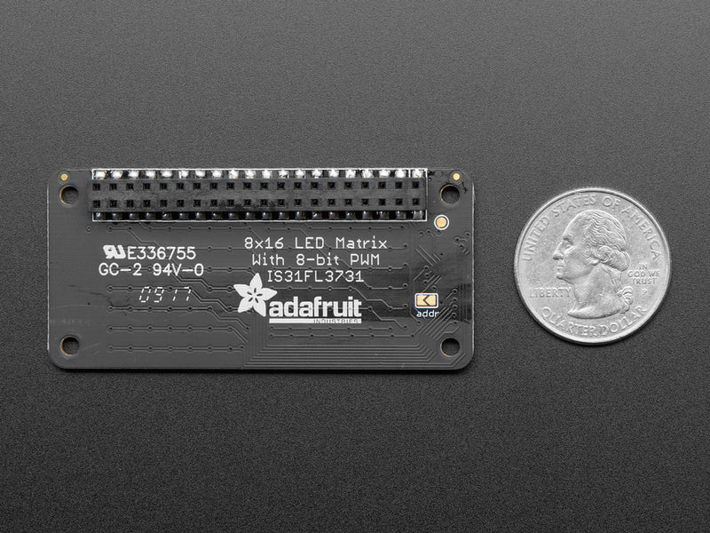 Adafruit CharliePlex LED Matrix Bonnet - 8x16 Warm White LEDs