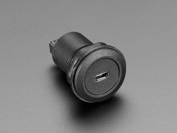 Micro USB B Jack to USB A Plug Round Panel Mount Adapter