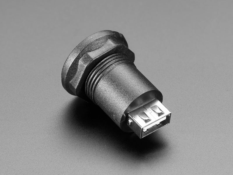 Micro USB B Jack to USB A Plug Round Panel Mount Adapter