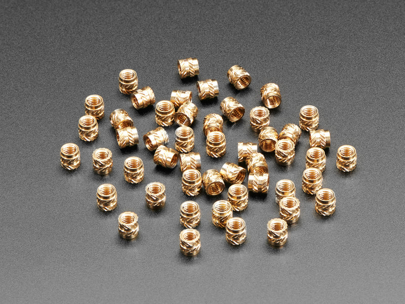 Brass Heat-Set Inserts for Plastic - M3 x 4mm - 50 pack