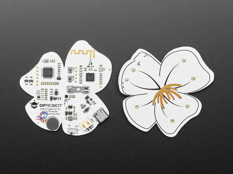 Kitty's Flowers - Pair of Bluetooth Wearable Brooches