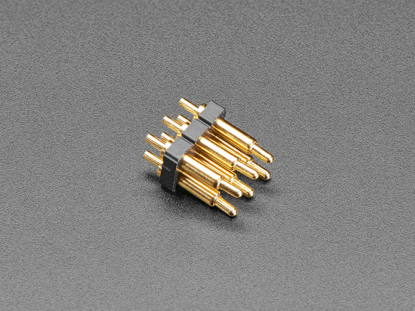Through Hole Dual Inline Pogo Pin Header - 2x3 with 0.1\" Spacing