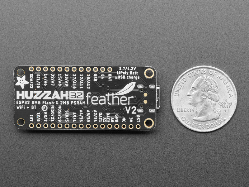 Adafruit ESP32 Feather V2 w.FL Antenna -  8MB Flash + 2 MB PSRAM