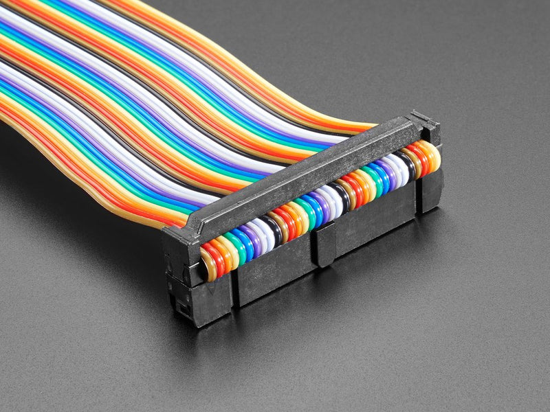 Rainbow 34-pin Dual Row IDC Floppy Ribbon Cable - 30cm long