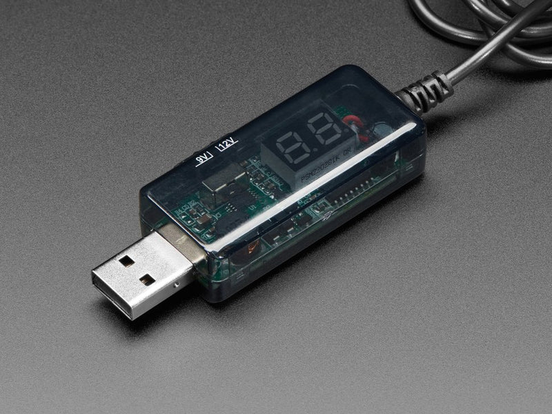 USB to 5.5mm/2.1mm DC Booster Cable - 9V or 12V Output