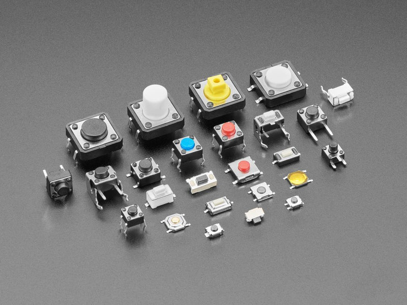 Tactile Switch Assortment - 25 Different Buttons - 10 pcs each