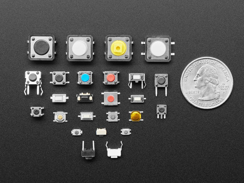 Tactile Switch Assortment - 25 Different Buttons - 10 pcs each