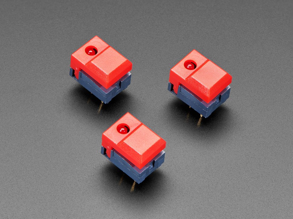 Buy Step Switch with LED - Three Pack of Red Plastic with Red LED ...