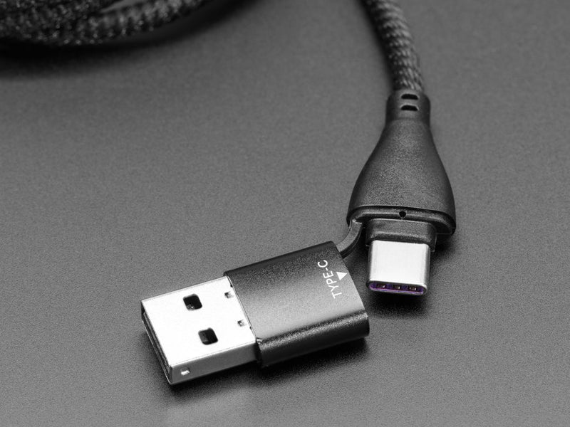 Black Woven USB A or Type-C to Type-C Cable with Magnetic Tip